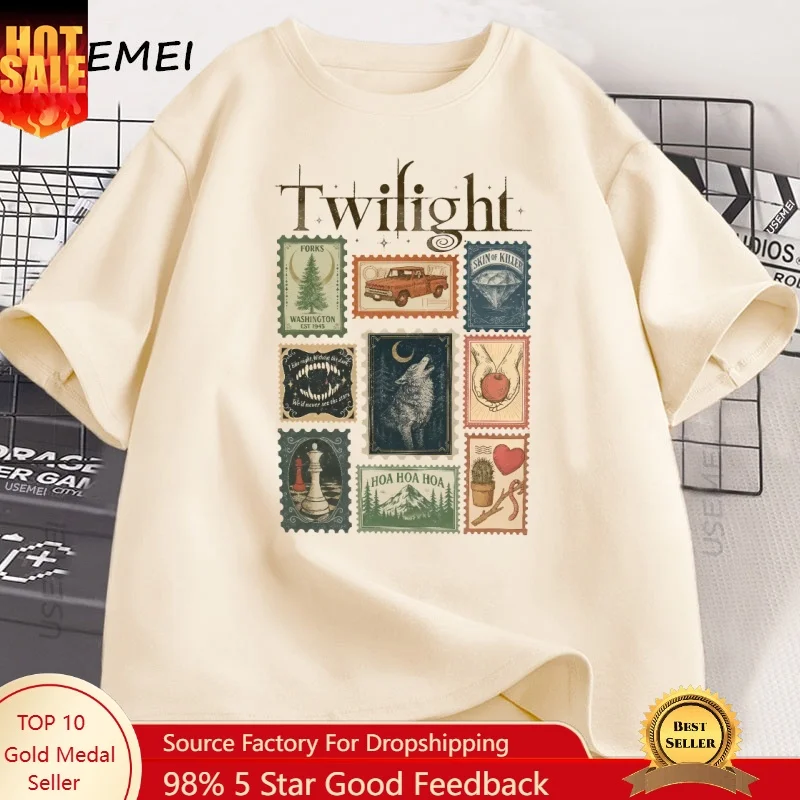 Summer Clothing Vintage - Vintage Twilight Forks T-shirt Boekenliefhebber Katoen