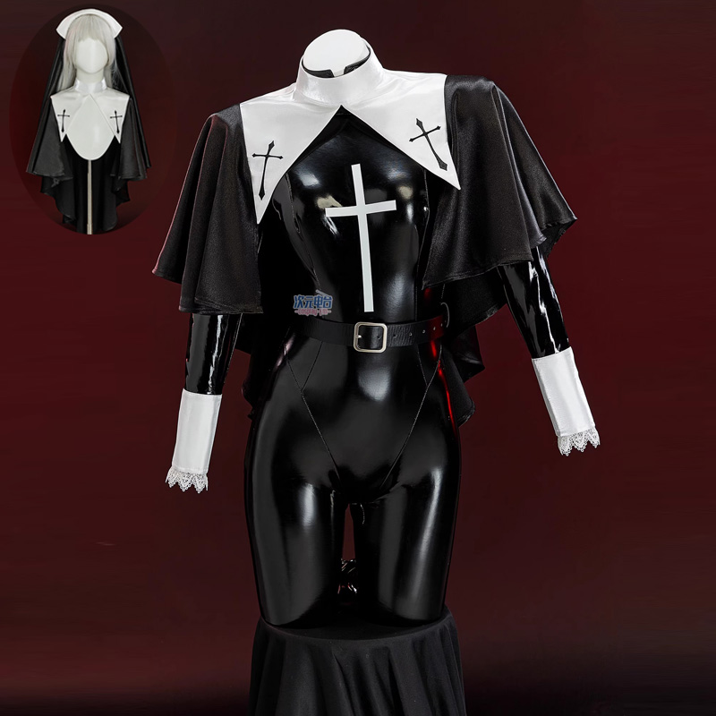 Romper Playsuit Women - Nun Cosplay Kostuum Vrouwen Sexy Lederen
