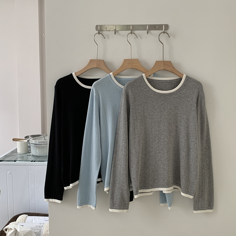 Summer Clothing Long Sleeve - 100% katoenen dames shirt met O-hals,