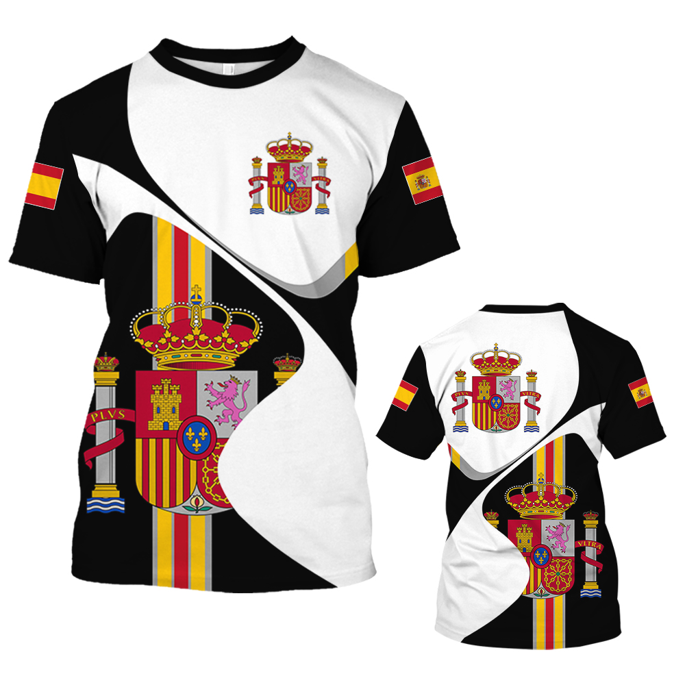 Summer Clothing In Spanish - 2026VintageSpain T-shirt met 3D Spaanse vlag