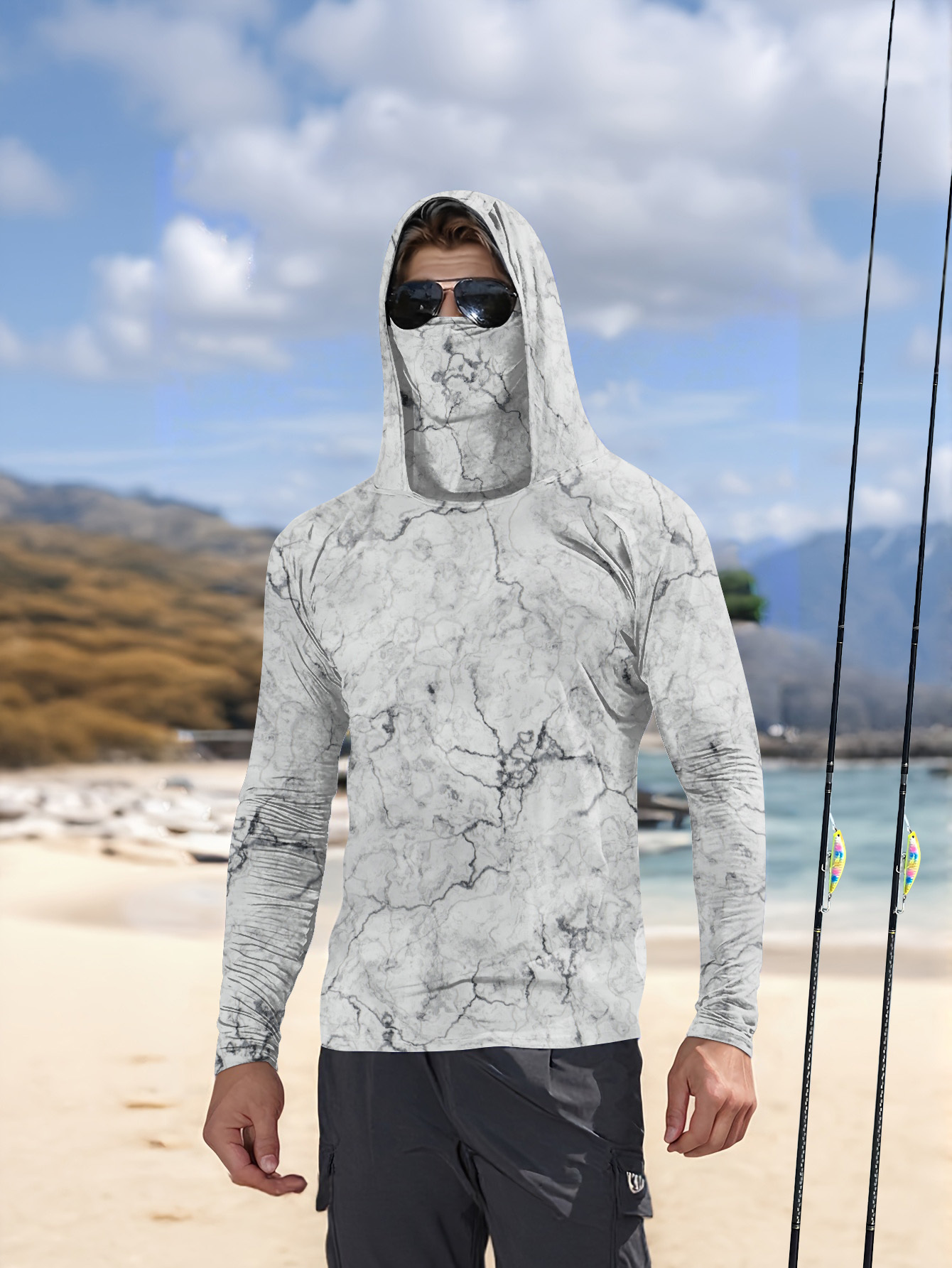 Summer Clothing Long Sleeve - Heren Hood Fishing Shirt lange mouw