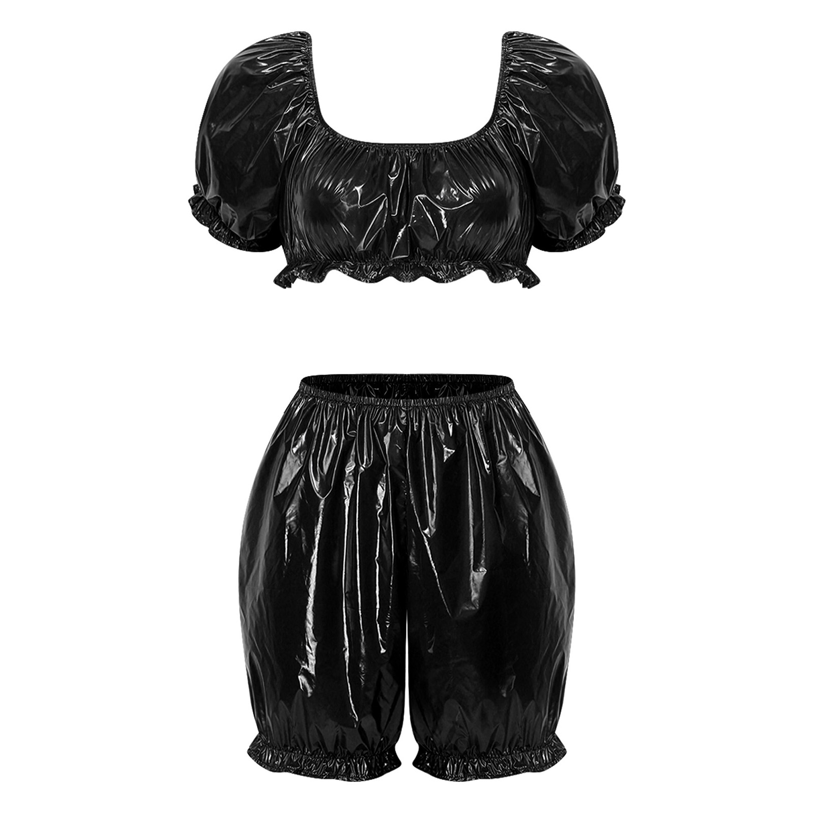 Summer Clothing Cheap - Dames Wetlook PU Leder Clubkleding Outfits