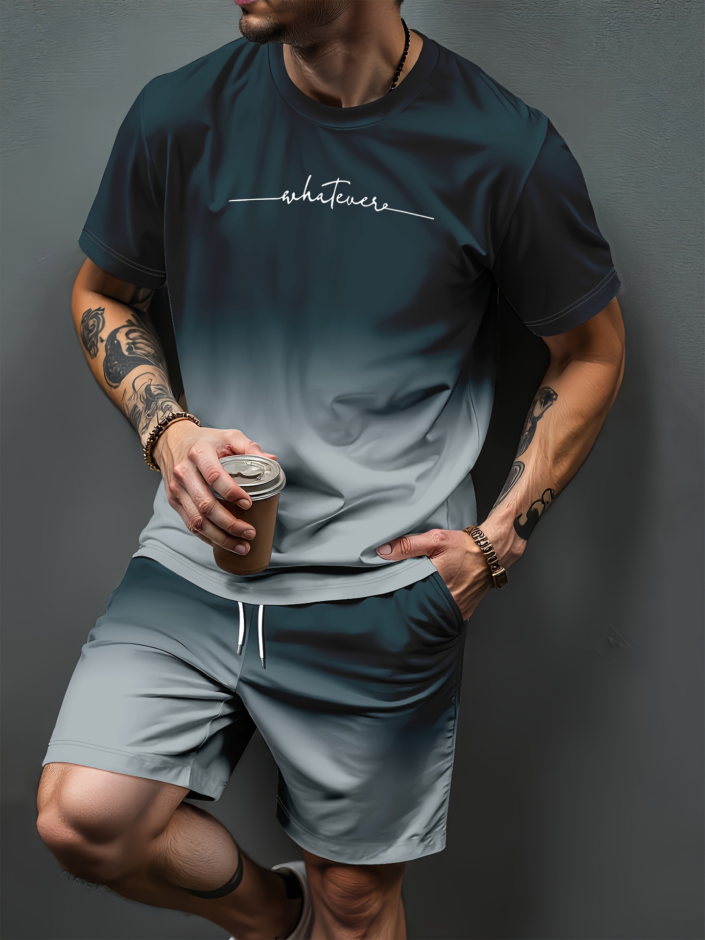 Gradiënt Letter Patroon 3D Pri - Summer Clothing Cheap recensie en prijs