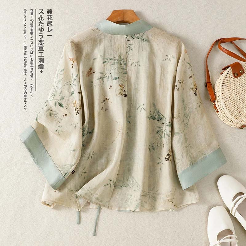 Vintage bloemenprint korte kim - Summer Clothing Wraps recensie en prijs