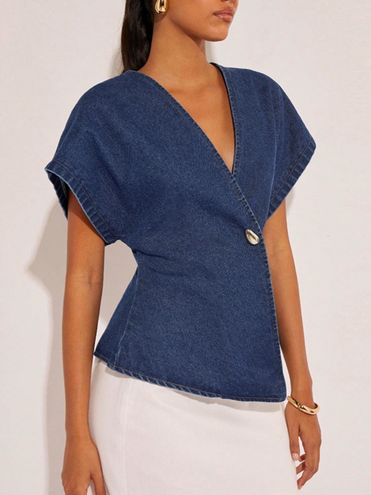 2026 Dames Donkerblauwe Denim  - Summer Clothing Wraps recensie en prijs